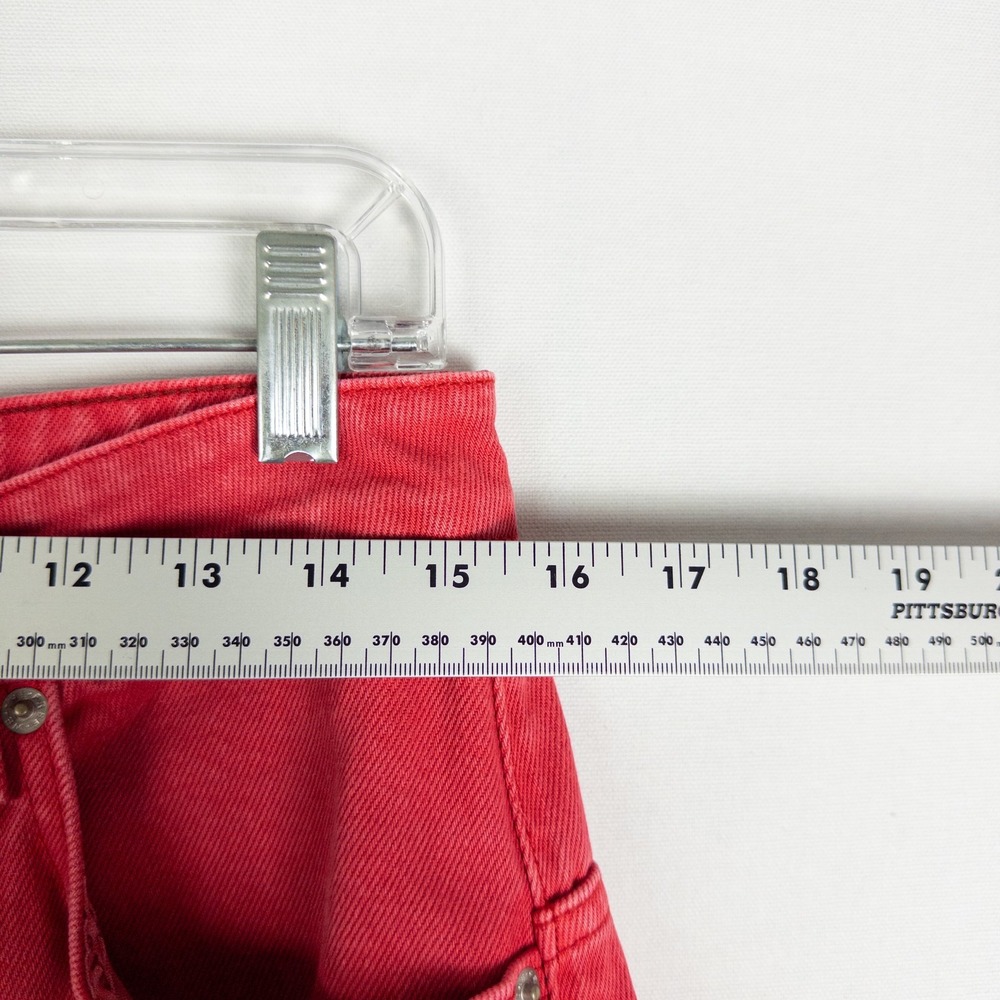 We The Free Wide Leg Crop Jeans Womens 28 Red Faded Denim Boho Streetwear - Picture 5 of 7